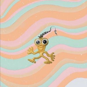 Handmade weird googly eye creature earring!